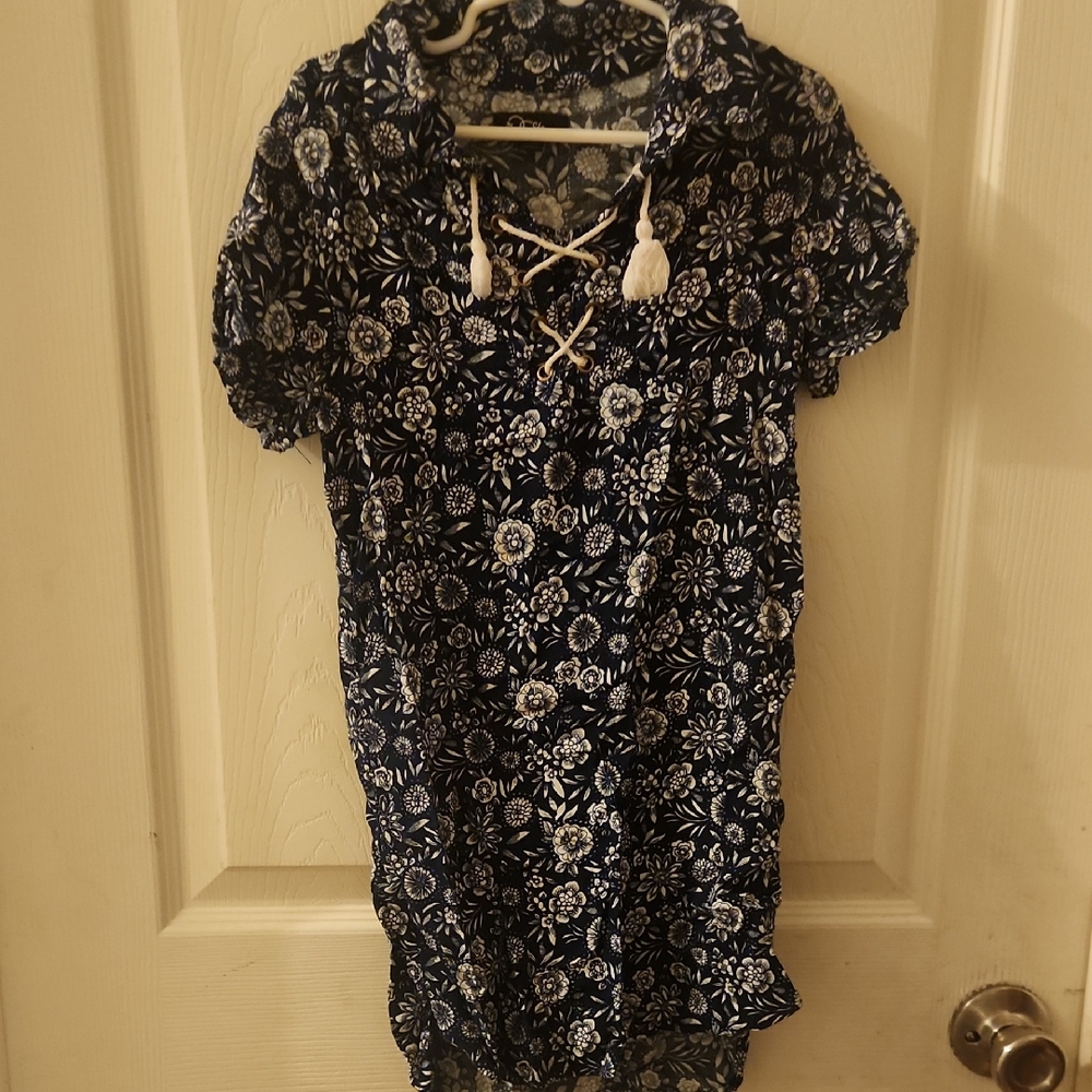 Art Class Floral Navy Dress